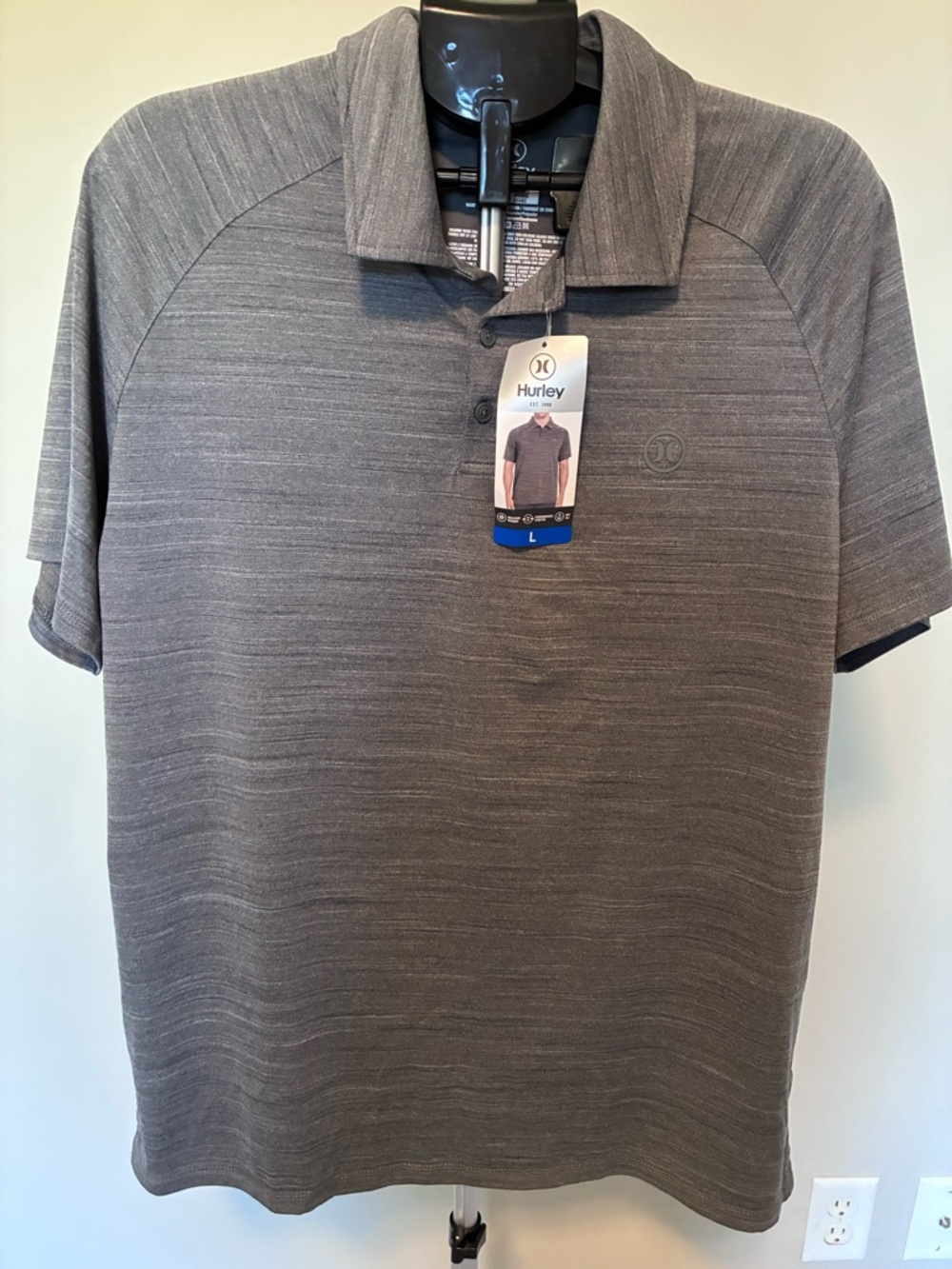 Hurley Men's Heather Charcoal Polo Shirt